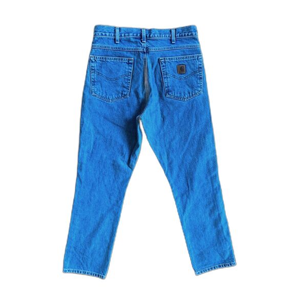 Carhartt Blue Denim Straight Leg Jeans Pants  Mens Size 32 x 30 - Picture 6 of 9